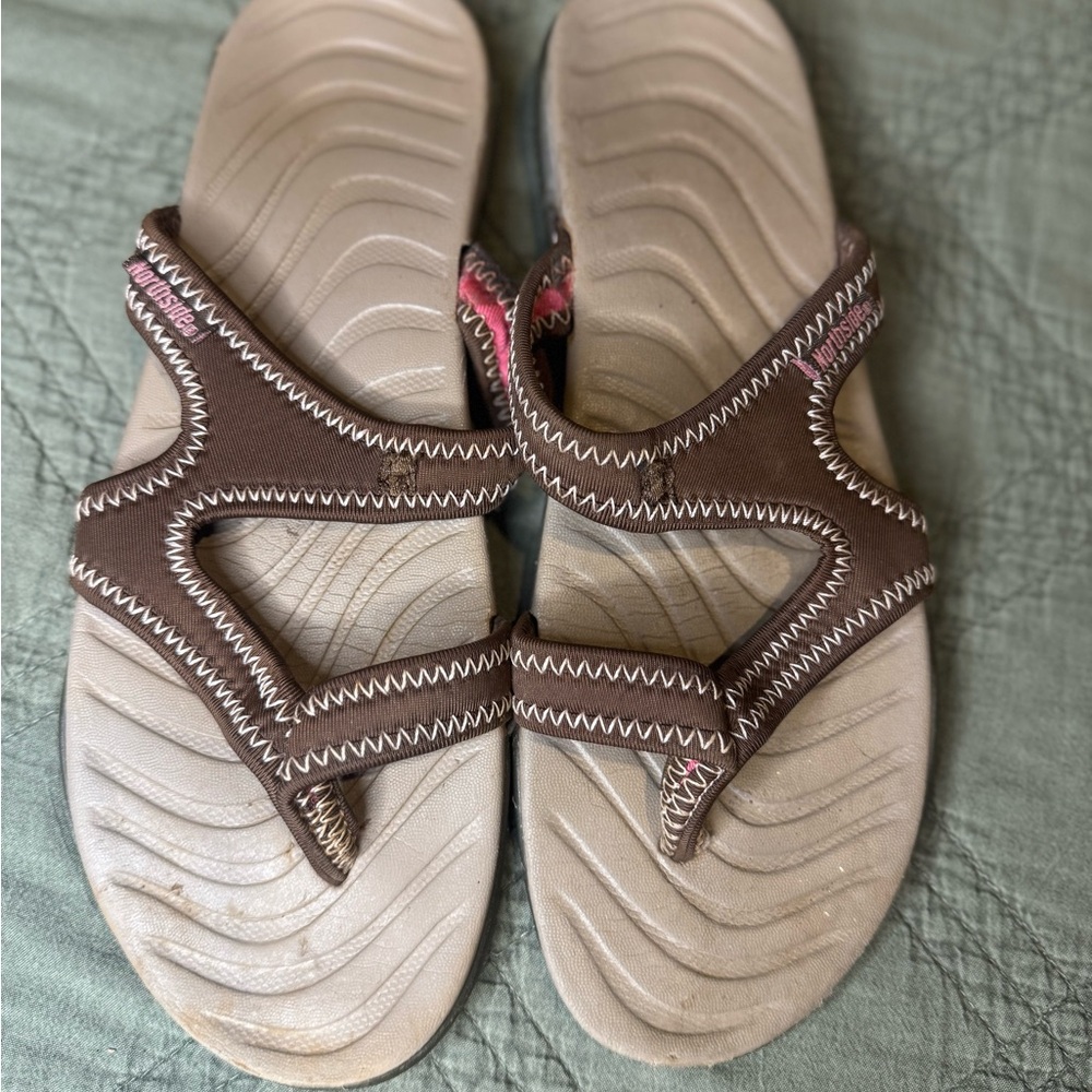 Brown and Pink Sandals